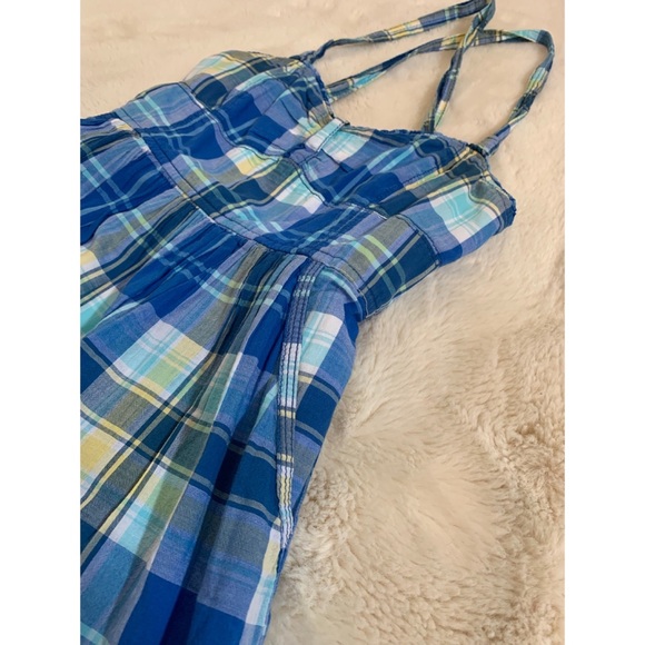 Small, Abercrombie & Fitch, plaid cross back summer dress with built in slip - Picture 5 of 12